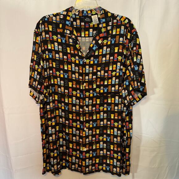 Disney 100 XXL Button Shirt Multiverse Marvel Star Wars Pixar Princesses - Picture 1 of 5